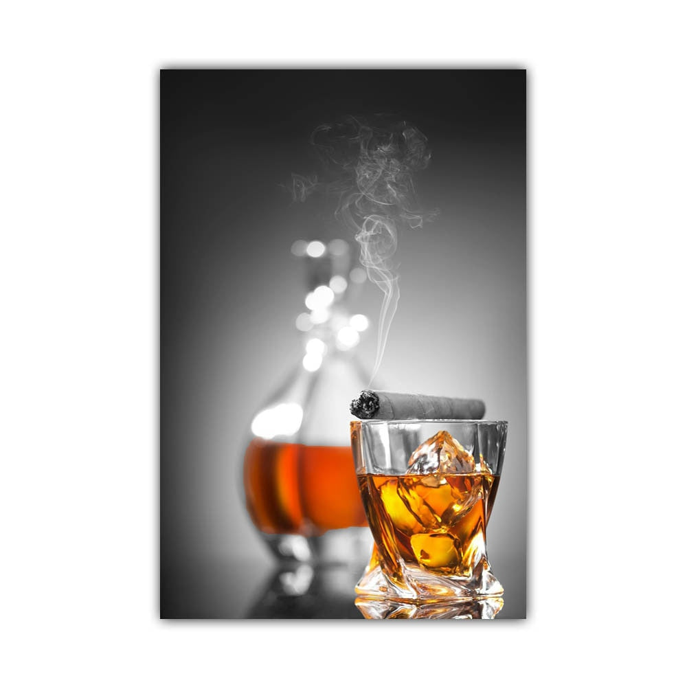 Cigar and Whiskey Cigar Bar Decor Poster