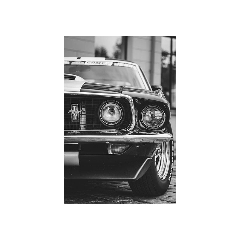 Mustang Fastback Boss Retro Car Poster