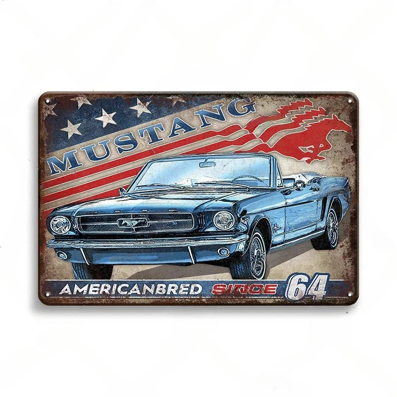 1964 Mustang Vintage Ford Metal Sign Poster