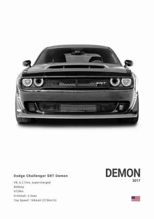 2017 Dodge Challenger Demon Car Poster