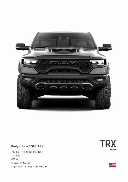 Dodge Ram 1500 TRX Minimalist Car Poster