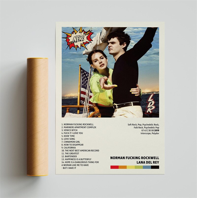 Lana Del Rey Norman Fucking Rockwell Minimalist Album Cover Poster