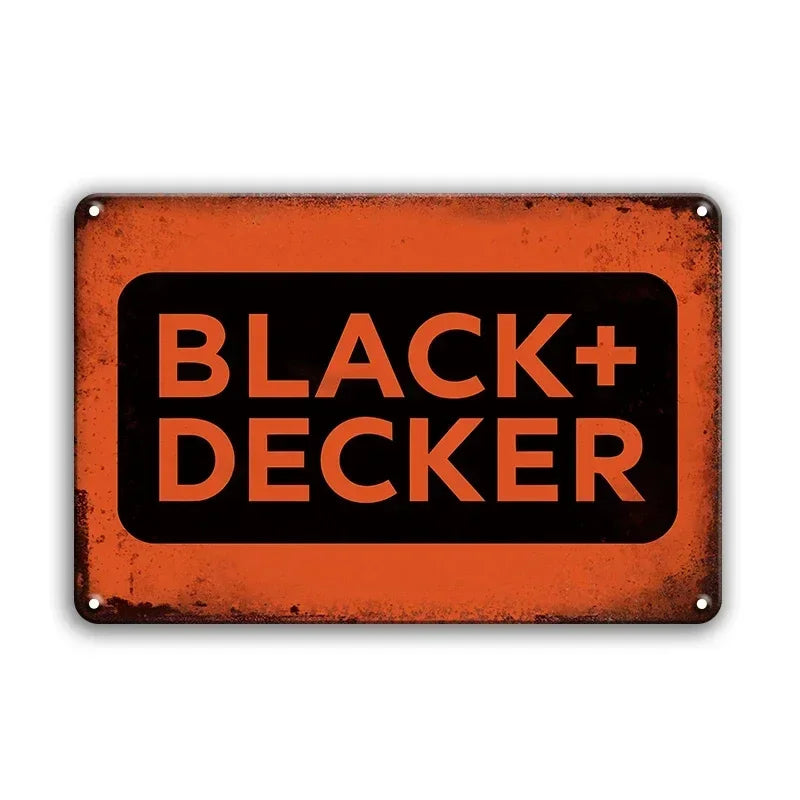 Black + Decker Rustic Man Cave Garage Metal Sign Poster
