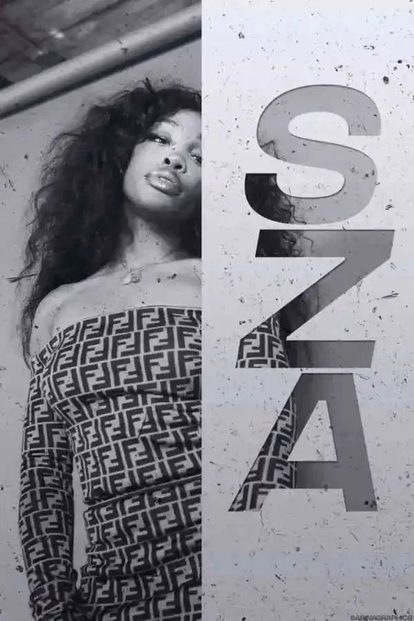 SZA Black and White Wall Art Poster