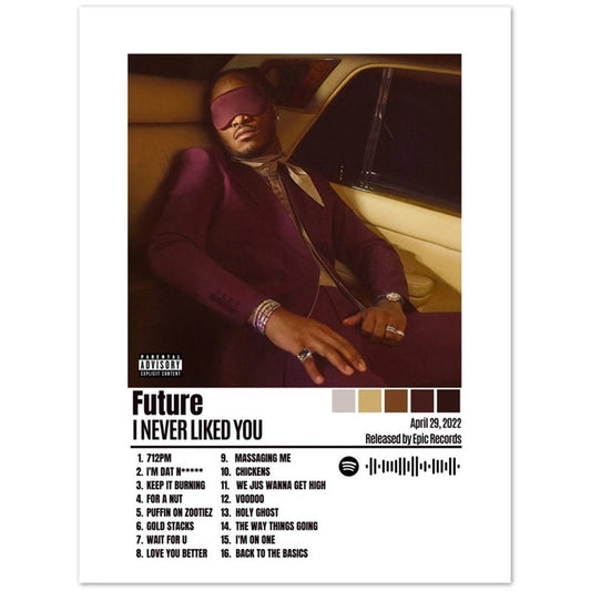 Future I Never Liked You Minimalist Album Cover Poster