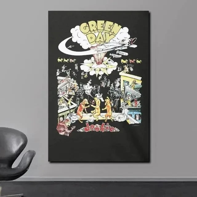 Green Day Black Dookie Wall Art Poster