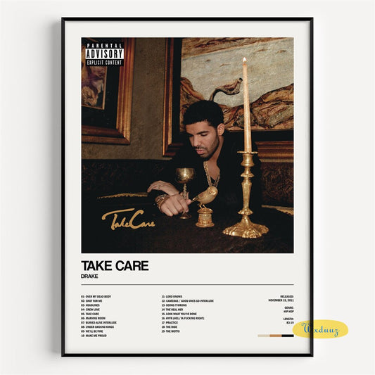 Drake Take Care Minimalist Album Cover Poster
