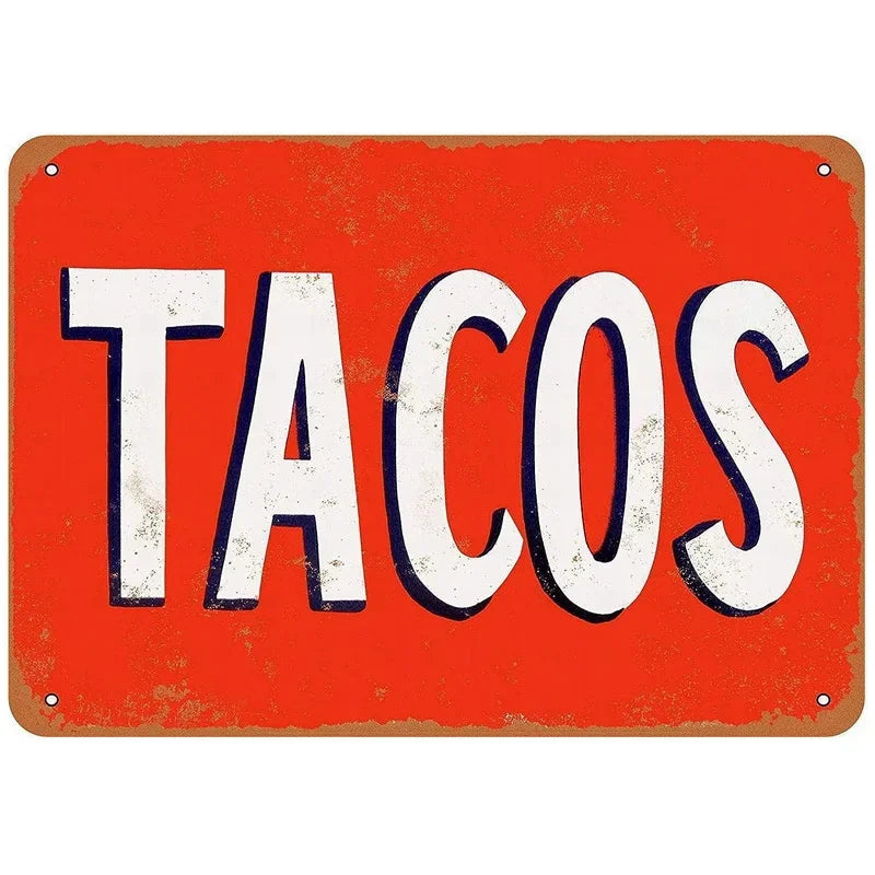 Tacos Retro Food Metal Sign Poster