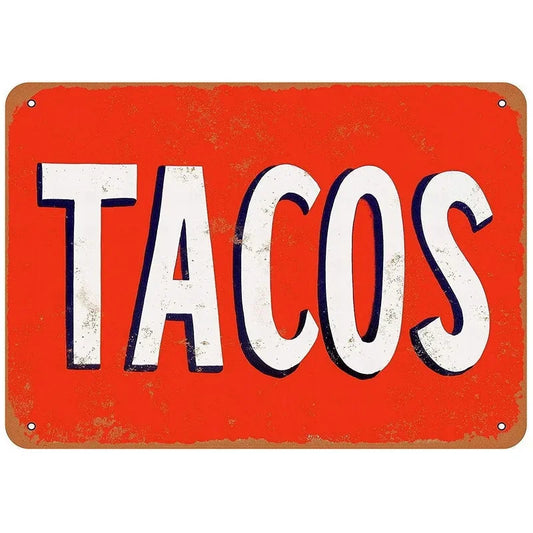 Tacos Retro Food Metal Sign Poster