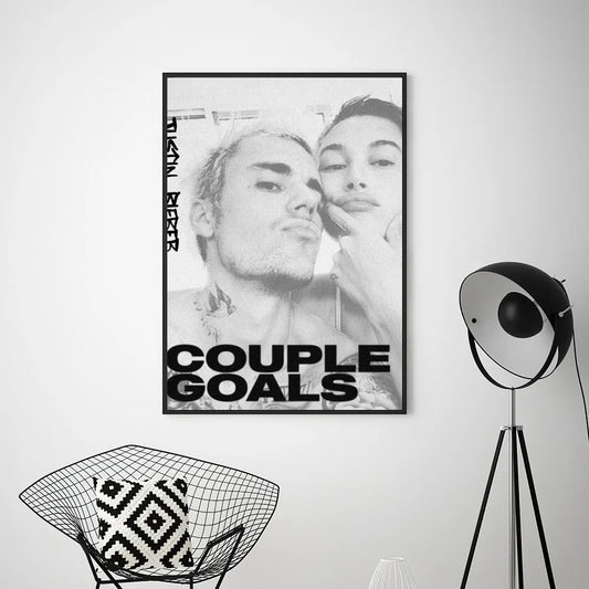 Justin and Hailey Bieber Couple Goals Wall Art Poster