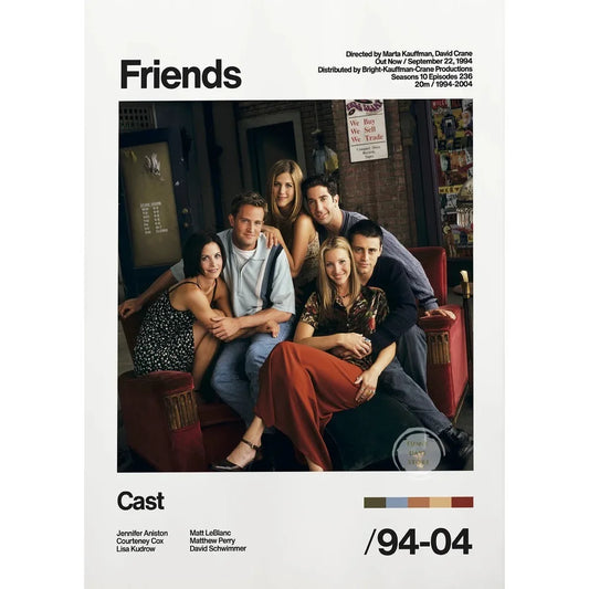 Friends Cast Minimalist TV Poster