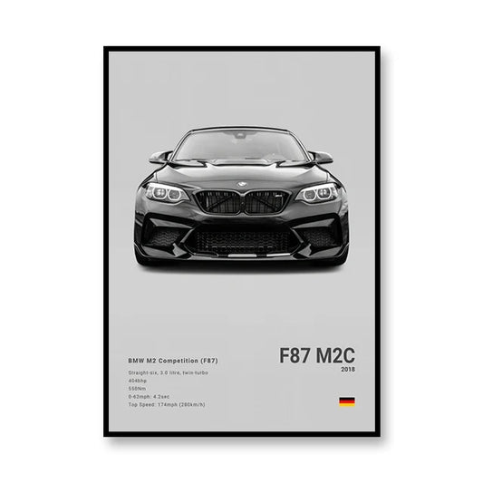 BMW M2 Competition F87 Car Poster
