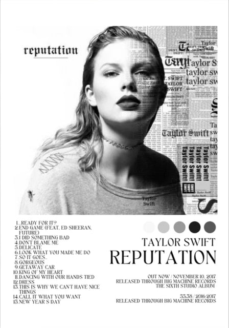Taylor Swift Reputation Album Minimalist Poster