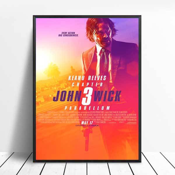 John Wick Orange Purple Chapter 3 Movie Poster