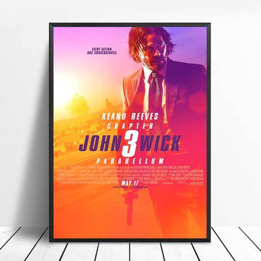 John Wick Orange Purple Chapter 3 Movie Poster
