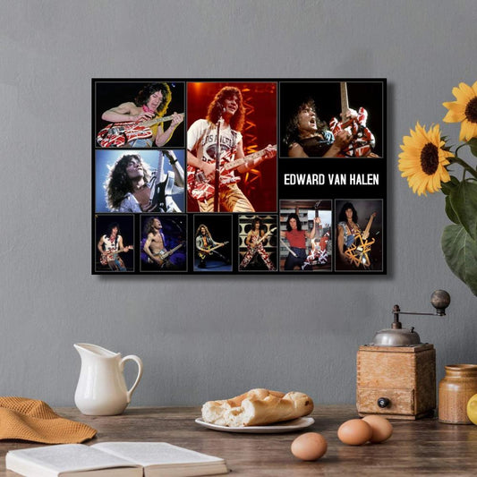 Edward Van Halen Rock Collage Poster