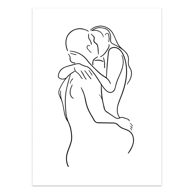 Love Hug Kiss Minimalist Poster