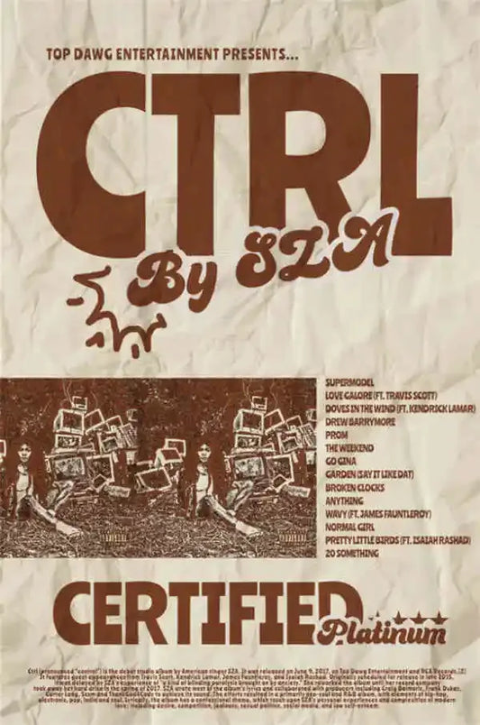 SZA CTRL Certified Platinum Wall Art Poster
