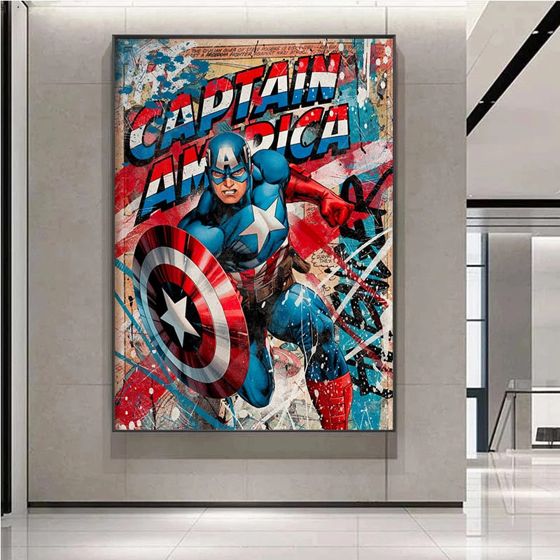 Captain America Marvel Avengers Graffiti Poster