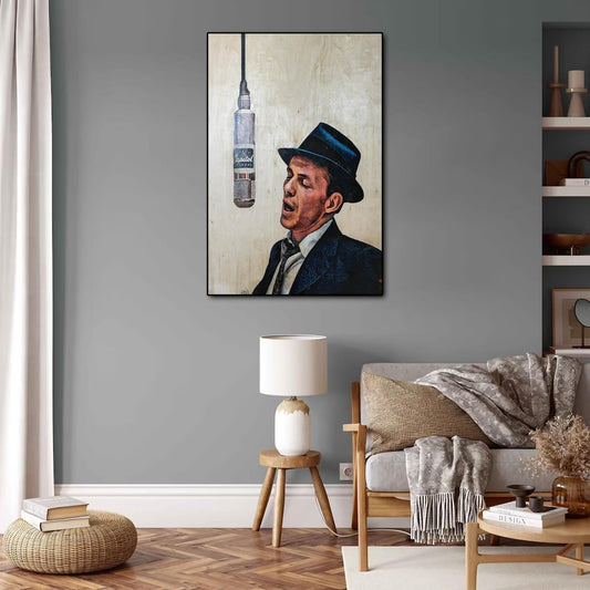 Frank Sinatra Singing Painting Poster