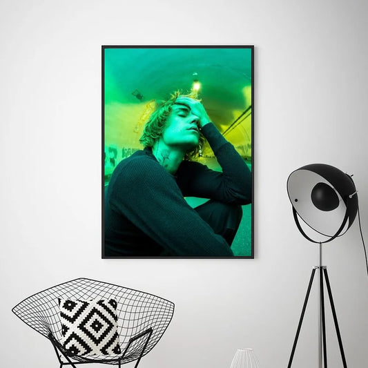 Justin Bieber Green Wall Art Poster