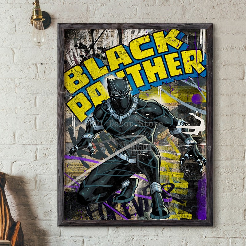 Black Panther Marvel Avengers Graffiti Poster