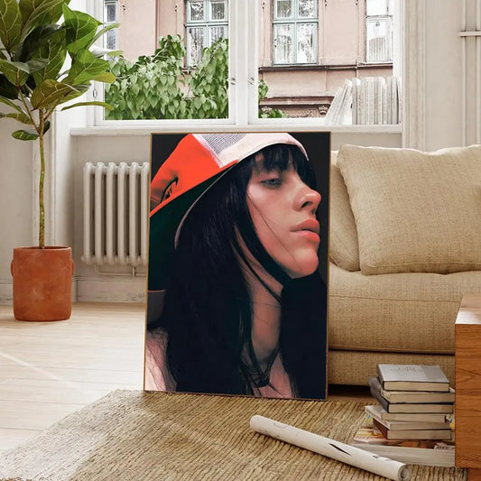 Billie Eilish Backwards Hat Poster