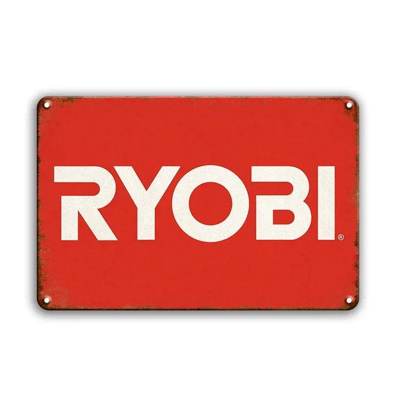 Ryobi Tools Rustic Man Cave Garage Metal Sign Poster