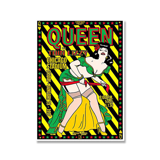 Queen Chicago Concert Rock Poster