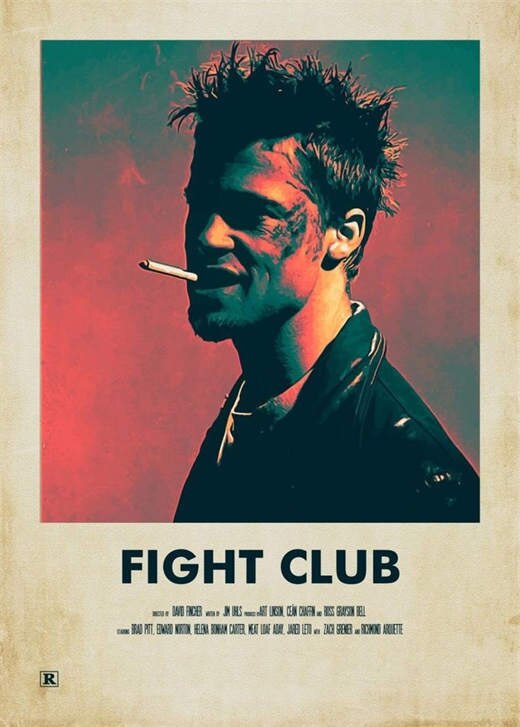 Fight Club Tyler Durden Brad Pitt Minimalist Poster