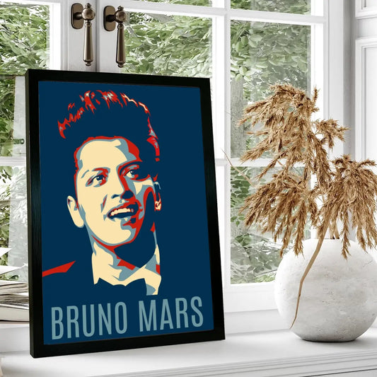 Bruno Mars Red Blue Wall Art Poster