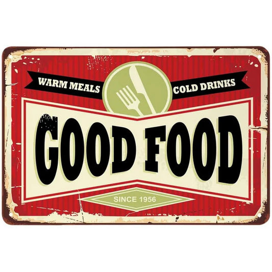 Good Food Retro Diner Metal Sign Poster