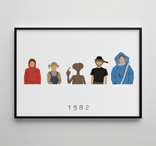 E.T. Cast Wall Art Movie Poster