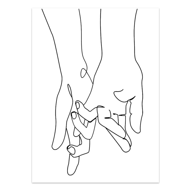 Hand Hold Love Minimalist Poster