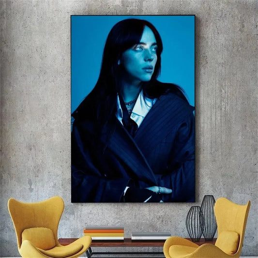 Billie Eilish Blue Wall Art Decor Poster