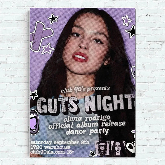 Olivia Rodrigo Guts Night Wall Art Poster