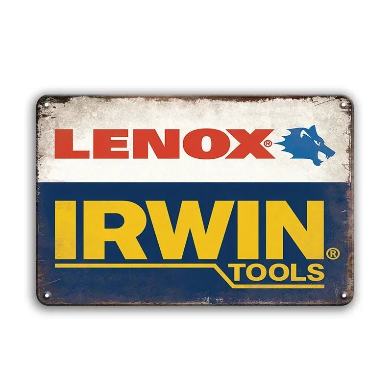 Lenox Irwin Tool Rustic Man Cave Garage Metal Sign Poster