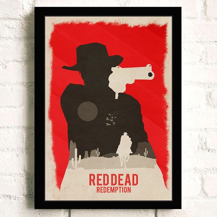 Red Dead Redemption 2 Minimalist Poster – Aesthetic Wall Decor