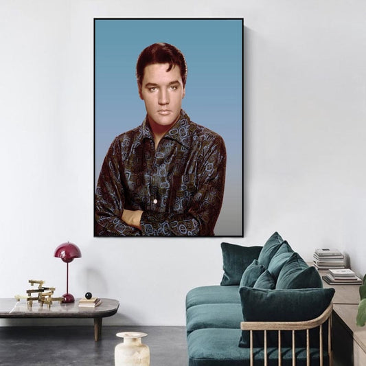 Elvis Presley Portrait Blue Poster