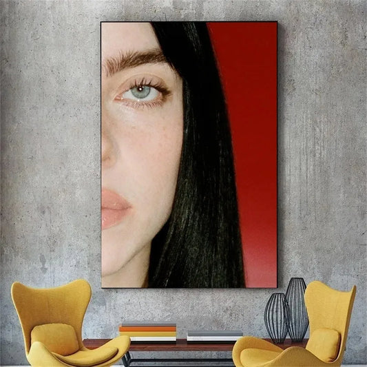 Billie Eilish Red Portrait Poster