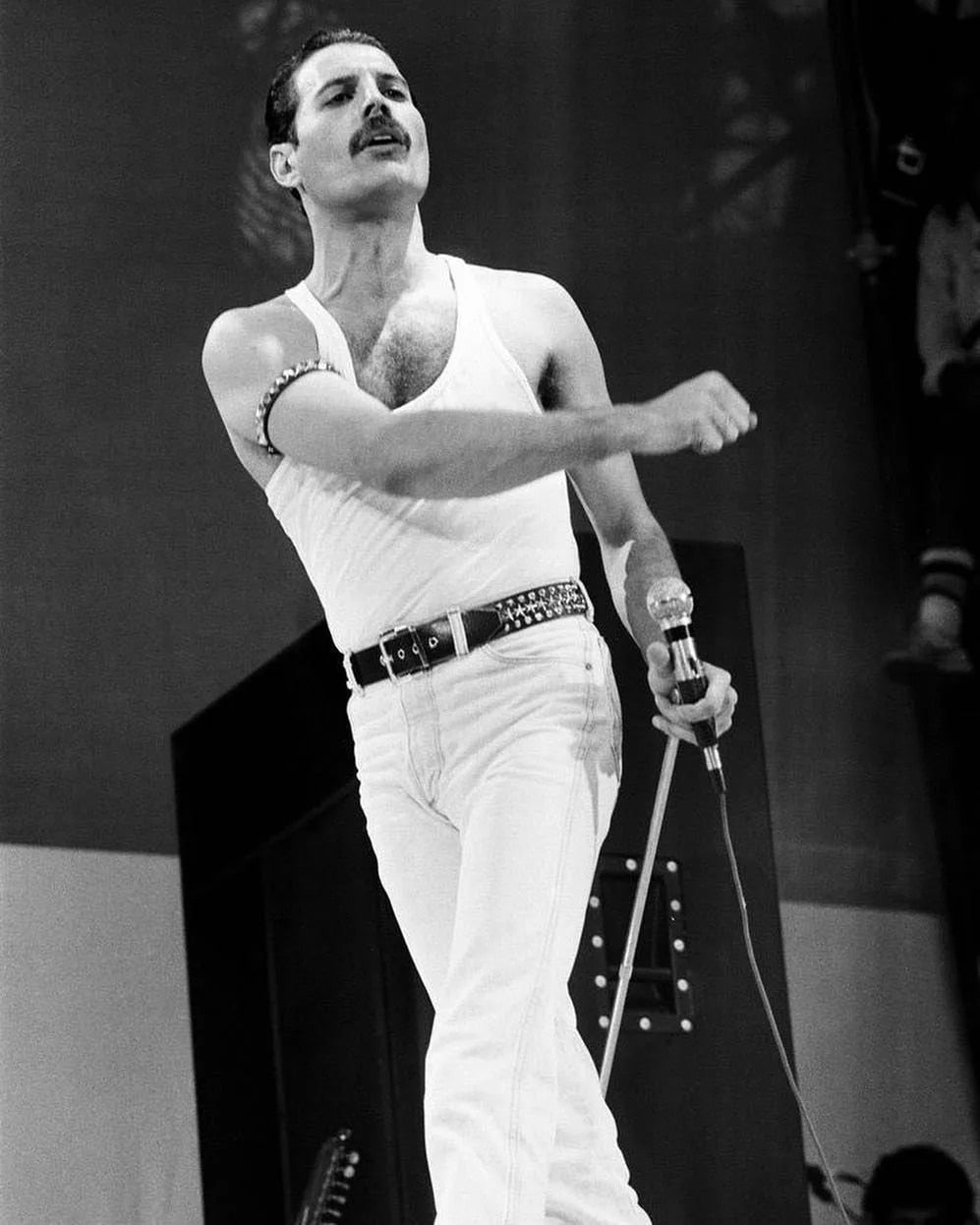 Queen Band Freddie Mercury Black White Poster