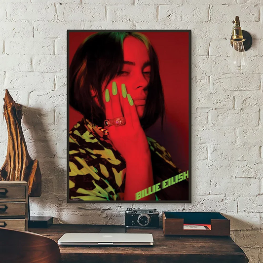 Billie Eilish Red Green Poster