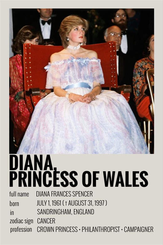 Princess Diana Minimalist Wall Art Poster