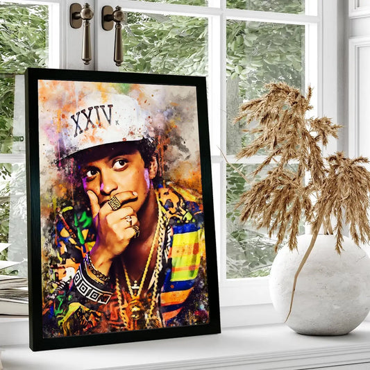 Bruno Mars Abstract Painting Poster