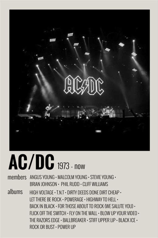 AC/DC Minimalist Wall Art Poster – Aesthetic Wall Decor