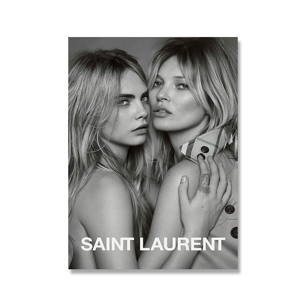 Saint Laurent Models Luxury Brand Wall Art Poster