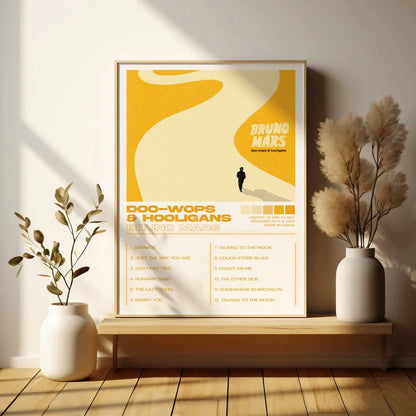 Bruno Mars Doo-Wops & Hooligans Album Minimalist Poster
