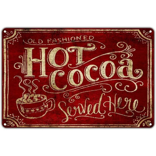 Old Fashioned Hot Cocoa Hot Chocolate Retro Diner Metal Sign Poster