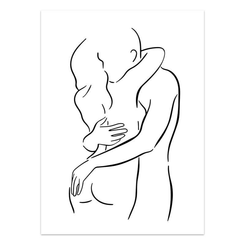 Love Couple Hug Minimalist Poster