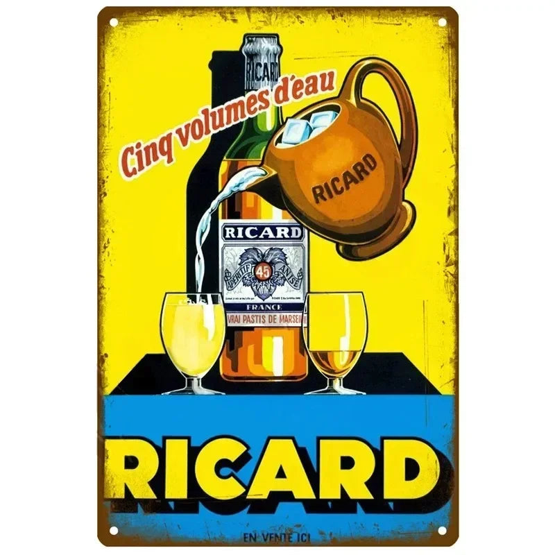 Ricard Vintage Bar Metal Sign Poster